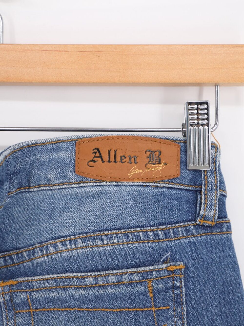 Allen B by Allen Schwartz Jeans Patchwork Sequin Distressed Flare Boho Size 6 - Picture 6 of 10